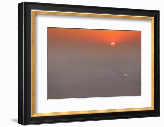 UAE, Al Ain. Jabel Hafeet, Al Ain's mountain, sunset over The Empty Quarter-Walter Bibikow-Framed Photographic Print