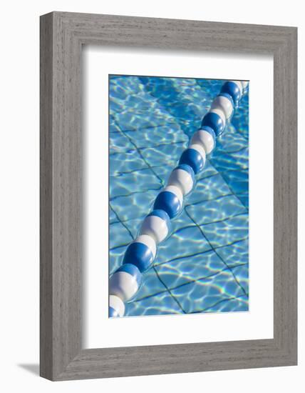 UAE, Al Ain. Jabel Hafeet, Al Ain's mountain, swimming pool detail-Walter Bibikow-Framed Photographic Print