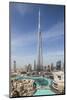 UAE, Downtown Dubai. Cityscape with Burj Khalifa.-Walter Bibikow-Mounted Photographic Print