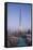 UAE, Downtown Dubai. Cityscape with Burj Khalifa.-Walter Bibikow-Framed Premier Image Canvas