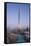 UAE, Downtown Dubai. Cityscape with Burj Khalifa.-Walter Bibikow-Framed Premier Image Canvas