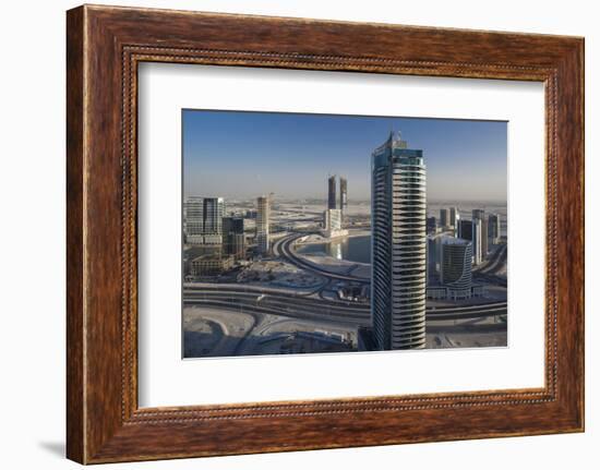 UAE, Downtown Dubai. Edge of Downtown area towards Ras Al Khor-Walter Bibikow-Framed Photographic Print