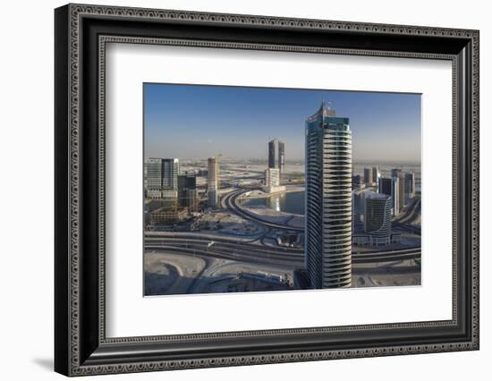 UAE, Downtown Dubai. Edge of Downtown area towards Ras Al Khor-Walter Bibikow-Framed Photographic Print