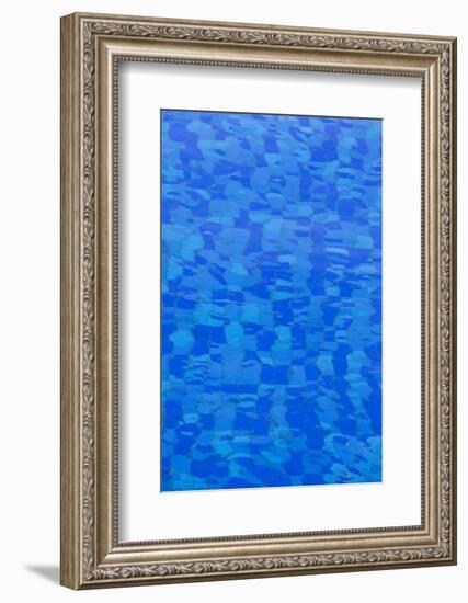 UAE, Downtown Dubai. Swimming pool detail-Walter Bibikow-Framed Photographic Print