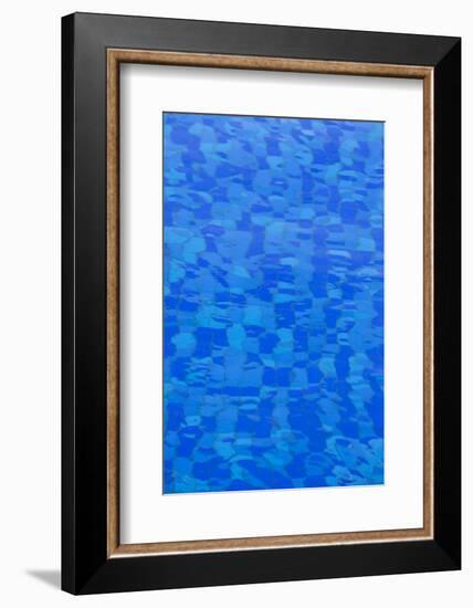 UAE, Downtown Dubai. Swimming pool detail-Walter Bibikow-Framed Photographic Print