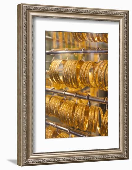 UAE, Dubai, Deira. Gold Souk, gold jewelry-Walter Bibikow-Framed Photographic Print