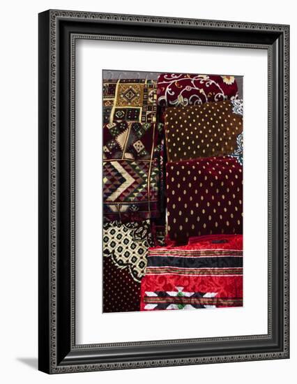 UAE, Dubai, Deira. Souvenir fabric-Walter Bibikow-Framed Photographic Print