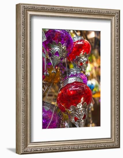 UAE, Dubai, Jumeirah. Madinat Jumeirah, souk, souvenir lamps-Walter Bibikow-Framed Photographic Print