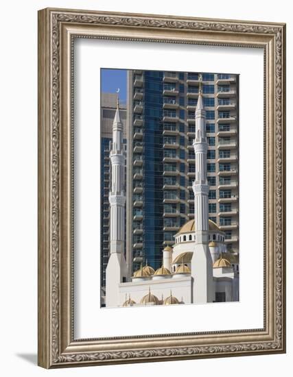 UAE, Dubai Marina, marina mosque-Walter Bibikow-Framed Photographic Print