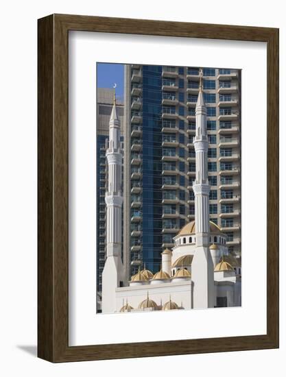 UAE, Dubai Marina, marina mosque-Walter Bibikow-Framed Photographic Print