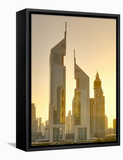 Uae, Dubai, Sheikh Zayed Road, Emirates Towers-Alan Copson-Framed Premier Image Canvas