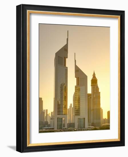 Uae, Dubai, Sheikh Zayed Road, Emirates Towers-Alan Copson-Framed Photographic Print