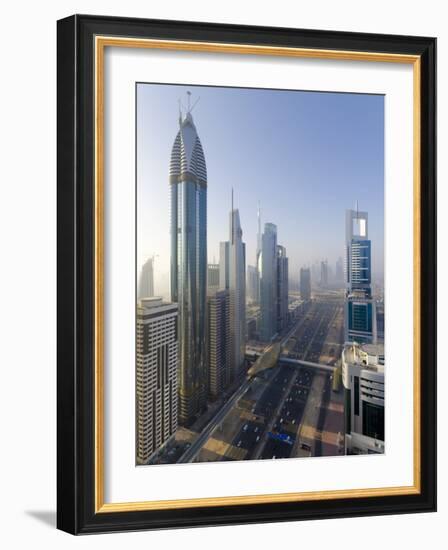 Uae, Dubai, Sheikh Zayed Road (Highway E11)-Alan Copson-Framed Photographic Print