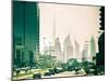 Uae, Dubai, Trade Centre Road, Burj Khalifa and Emirates Towers with Al Karama Metro Station in For-Alan Copson-Mounted Photographic Print