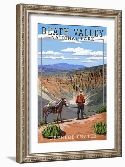 Ubehebe Crater - Death Valley National Park-Lantern Press-Framed Art Print