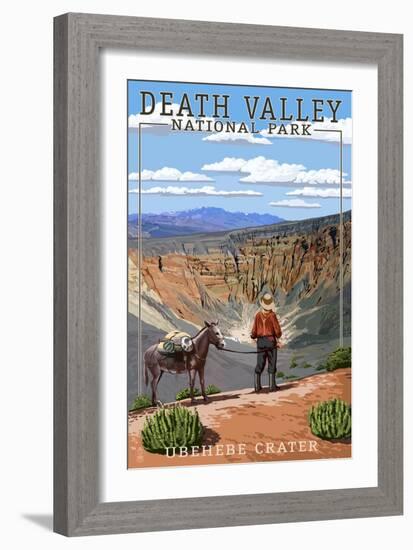 Ubehebe Crater - Death Valley National Park-Lantern Press-Framed Art Print