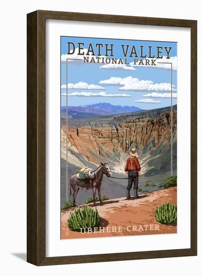 Ubehebe Crater - Death Valley National Park-Lantern Press-Framed Art Print