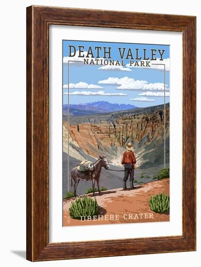 Ubehebe Crater - Death Valley National Park-Lantern Press-Framed Art Print