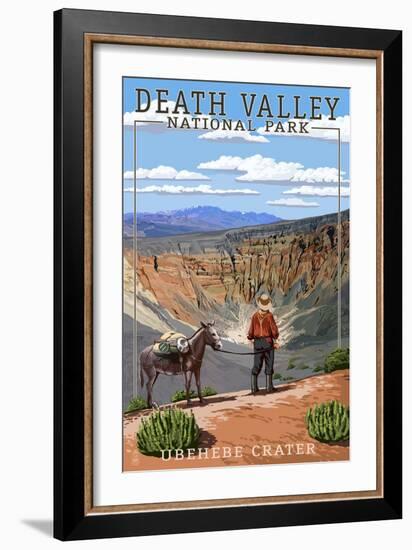 Ubehebe Crater - Death Valley National Park-Lantern Press-Framed Art Print