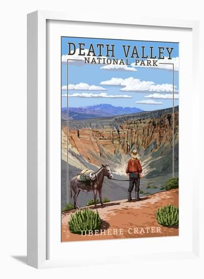 Ubehebe Crater - Death Valley National Park-Lantern Press-Framed Art Print