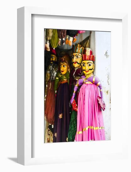 Udaipur, Rajasthan, India. Male and female India toy puppets.-Jolly Sienda-Framed Photographic Print