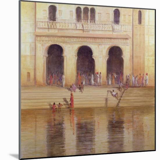 Udaipur Steps (Oil on Canvas)-Lincoln Seligman-Mounted Giclee Print