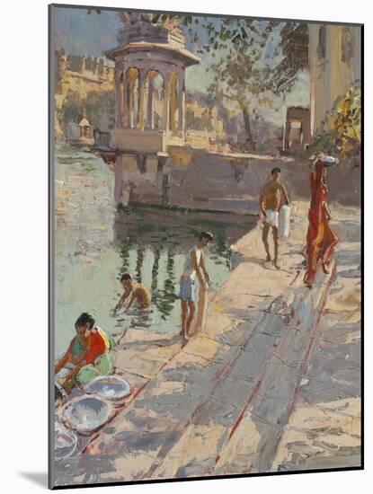 Udaipur Temple Bathing-Tim Scott Bolton-Mounted Giclee Print