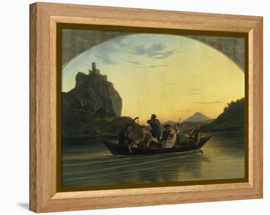 Ueberfahrt Ueber Die Elbe Am Schreckenstein Bei Aussig, 1837-Ludwig Richter-Framed Premier Image Canvas