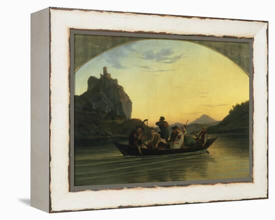 Ueberfahrt Ueber Die Elbe Am Schreckenstein Bei Aussig, 1837-Ludwig Richter-Framed Premier Image Canvas