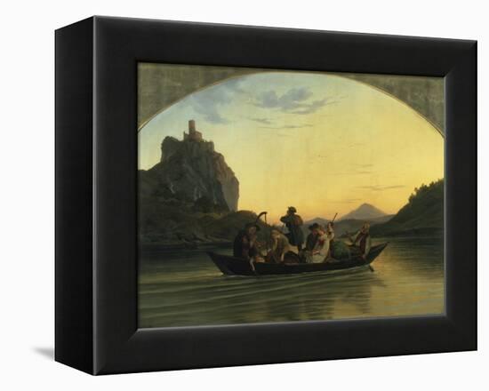 Ueberfahrt Ueber Die Elbe Am Schreckenstein Bei Aussig, 1837-Ludwig Richter-Framed Premier Image Canvas