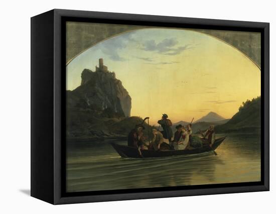 Ueberfahrt Ueber Die Elbe Am Schreckenstein Bei Aussig, 1837-Ludwig Richter-Framed Premier Image Canvas