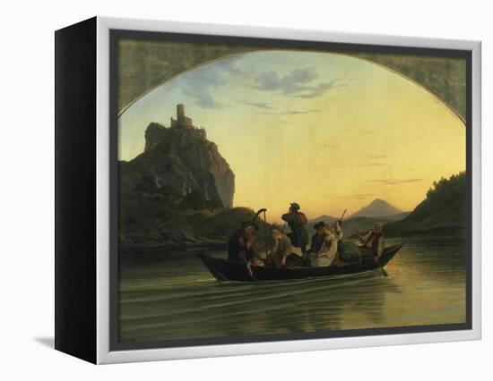 Ueberfahrt Ueber Die Elbe Am Schreckenstein Bei Aussig, 1837-Ludwig Richter-Framed Premier Image Canvas