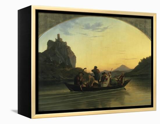 Ueberfahrt Ueber Die Elbe Am Schreckenstein Bei Aussig, 1837-Ludwig Richter-Framed Premier Image Canvas