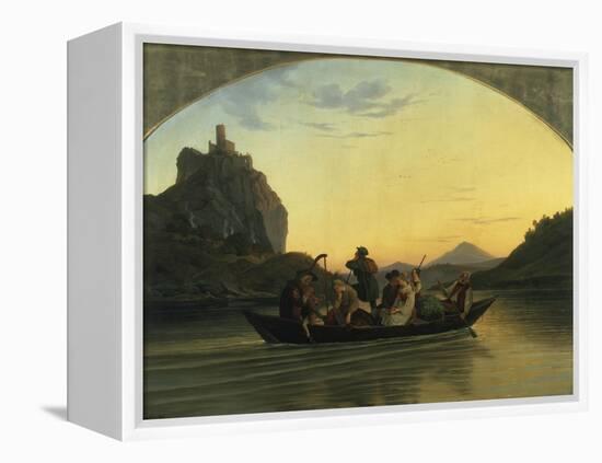 Ueberfahrt Ueber Die Elbe Am Schreckenstein Bei Aussig, 1837-Ludwig Richter-Framed Premier Image Canvas