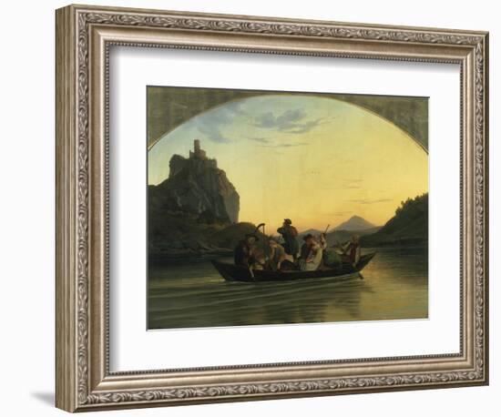 Ueberfahrt Ueber Die Elbe Am Schreckenstein Bei Aussig, 1837-Ludwig Richter-Framed Giclee Print