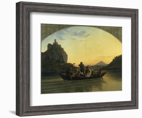 Ueberfahrt Ueber Die Elbe Am Schreckenstein Bei Aussig, 1837-Ludwig Richter-Framed Giclee Print