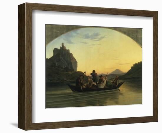 Ueberfahrt Ueber Die Elbe Am Schreckenstein Bei Aussig, 1837-Ludwig Richter-Framed Giclee Print