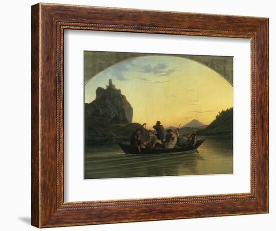 Ueberfahrt Ueber Die Elbe Am Schreckenstein Bei Aussig, 1837-Ludwig Richter-Framed Giclee Print