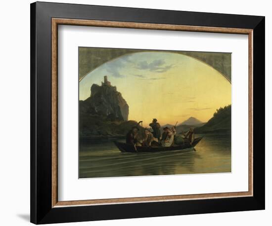 Ueberfahrt Ueber Die Elbe Am Schreckenstein Bei Aussig, 1837-Ludwig Richter-Framed Giclee Print