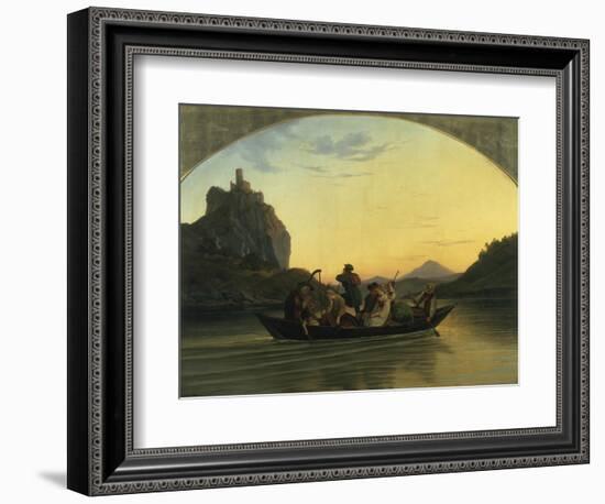 Ueberfahrt Ueber Die Elbe Am Schreckenstein Bei Aussig, 1837-Ludwig Richter-Framed Giclee Print