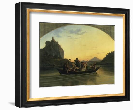 Ueberfahrt Ueber Die Elbe Am Schreckenstein Bei Aussig, 1837-Ludwig Richter-Framed Giclee Print