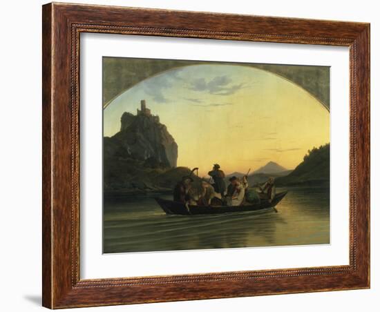 Ueberfahrt Ueber Die Elbe Am Schreckenstein Bei Aussig, 1837-Ludwig Richter-Framed Giclee Print