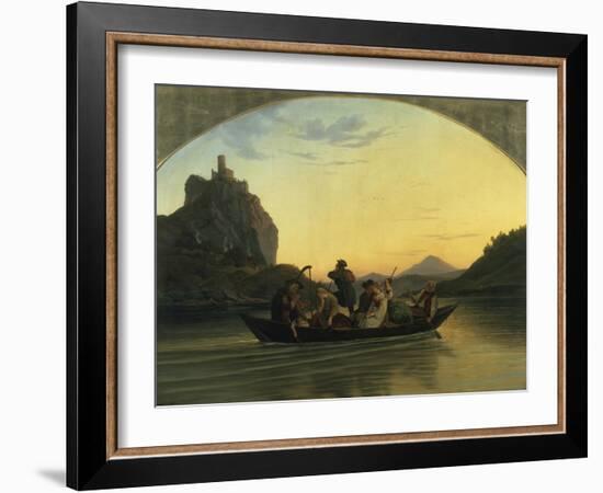 Ueberfahrt Ueber Die Elbe Am Schreckenstein Bei Aussig, 1837-Ludwig Richter-Framed Giclee Print