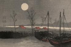 Sailboats Moored under the Moon.-Uehara Konen-Art Print