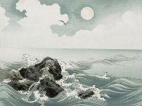 Sailboats Moored under the Moon.-Uehara Konen-Framed Art Print