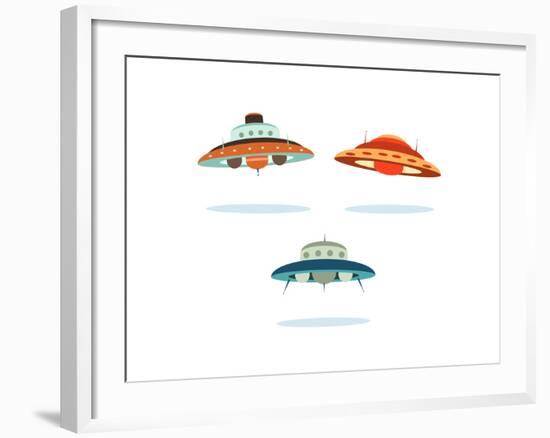 Ufo Alien Space Ships-oculo-Framed Art Print