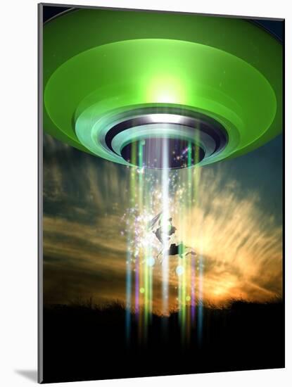 UFO Cattle Abduction, Conceptual Artwork-Victor Habbick-Mounted Photographic Print