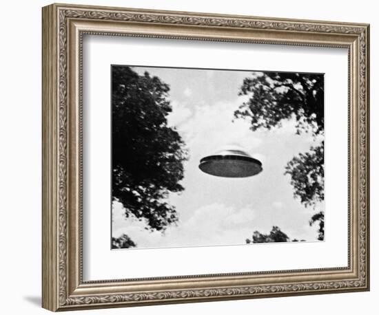 UFO Flying Low over Trees-null-Framed Photographic Print