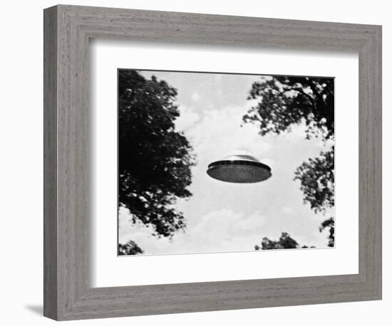 UFO Flying Low over Trees-null-Framed Photographic Print