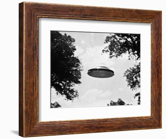 UFO Flying Low over Trees-null-Framed Photographic Print